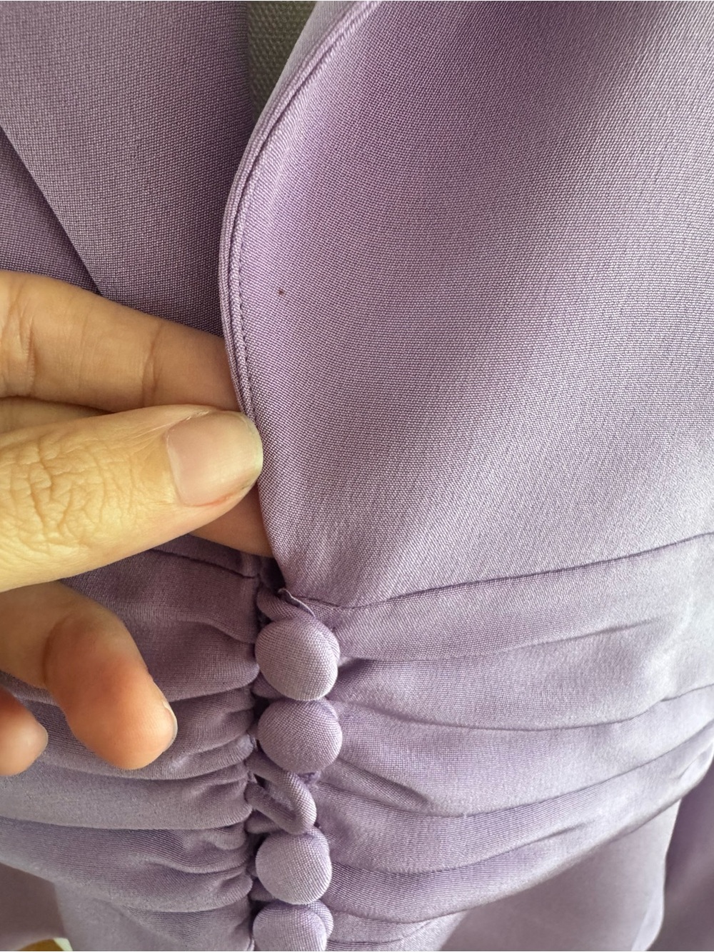 Vintage 00s Bloomingdale's Lavender Shawl-Collar Blazer w/Ruched Front 100% Silk - Picture 7 of 9